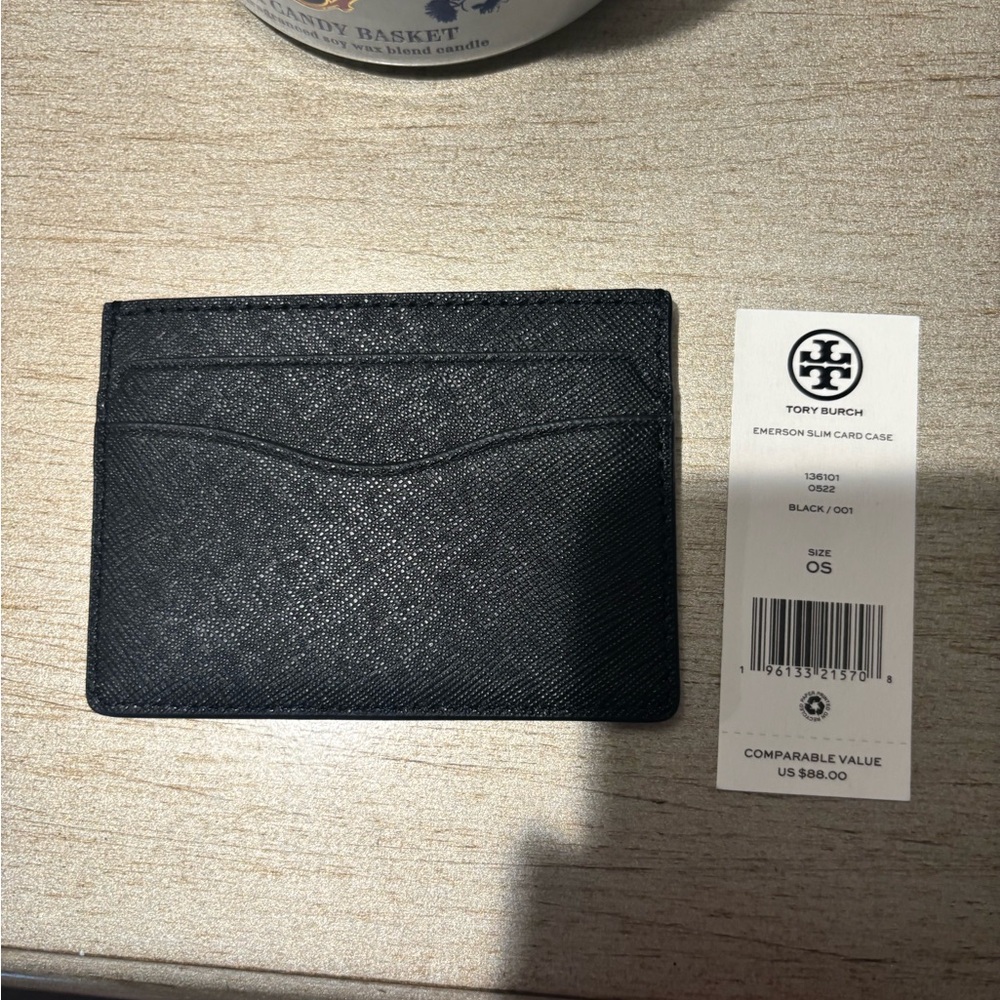 Tory Burch Black Slim Card Case - Picture 2 of 3